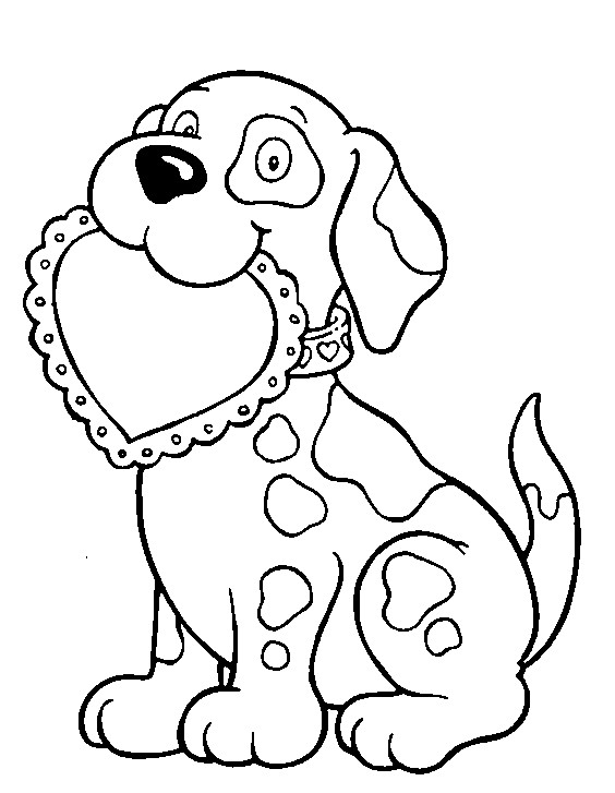 Valentine Coloring Pages For Kids/Printables
 Puppy valentine coloring page