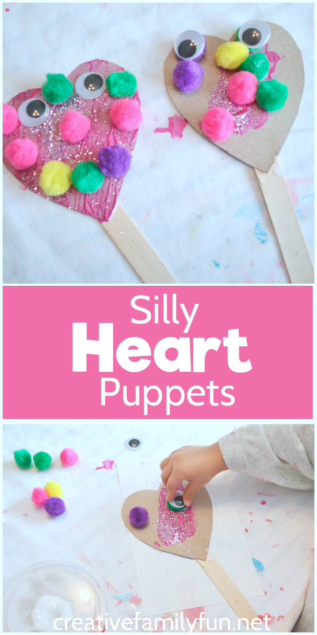 Valentine Craft Ideas For Preschool
 Silly Heart Puppet Valentine Craft