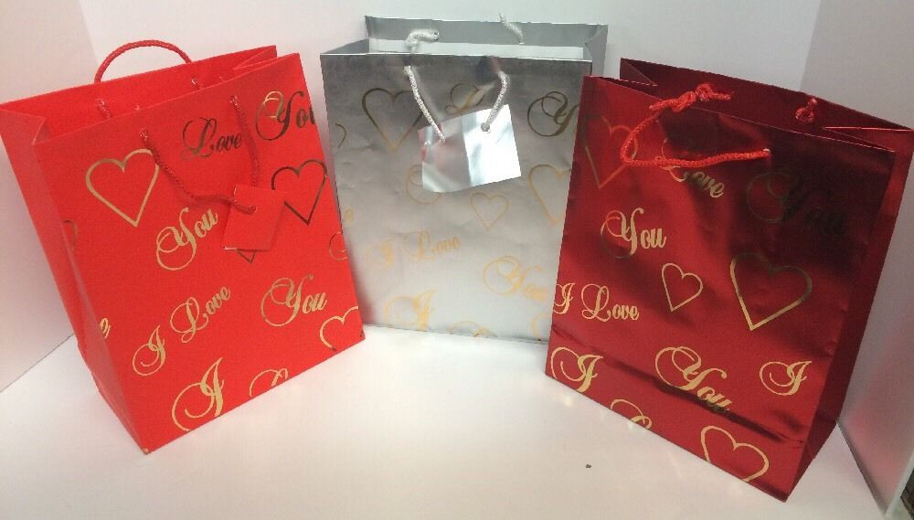 Valentine Gift Bags Ideas
 3 Valentine Gift Bags "I Love You" Paper Gift Bag