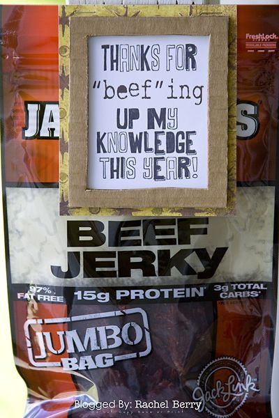 Valentine Gift Ideas For Male Teachers
 Gift idea for male teachers beef jerky "Thanks for