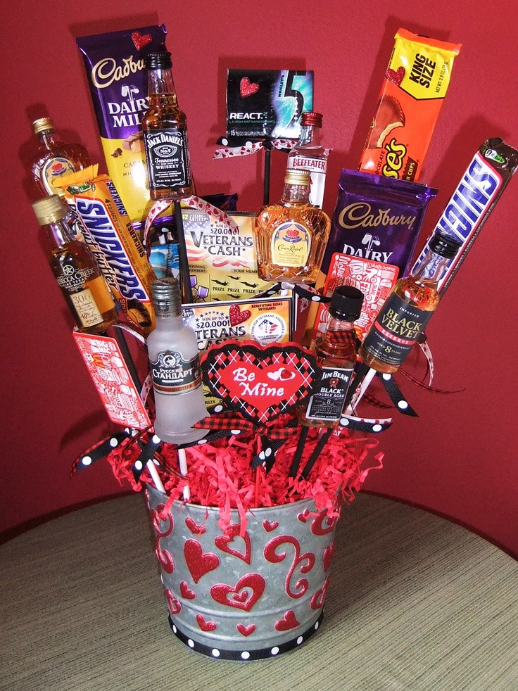 Valentine Gift Ideas Men
 Valentine s Day man bouquet liquor chocolate t