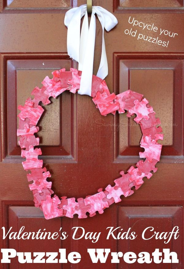 Valentine'S Day Craft Ideas For Toddlers
 Valentine s Day Kids Craft Puzzle Wreath s