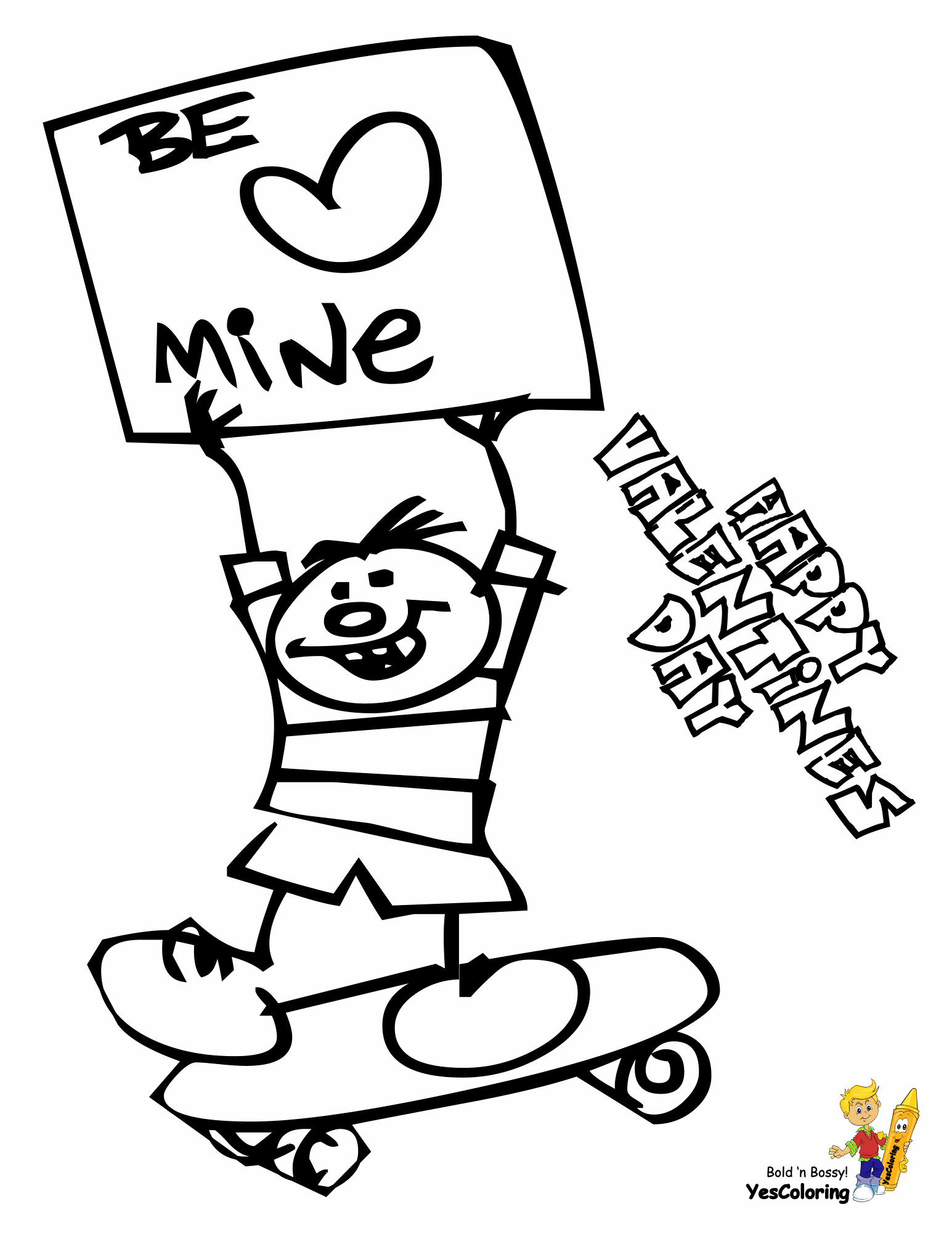 Valentines Coloring Pages For Boys
 Funny Valentine Coloring Pages Kids Valentines