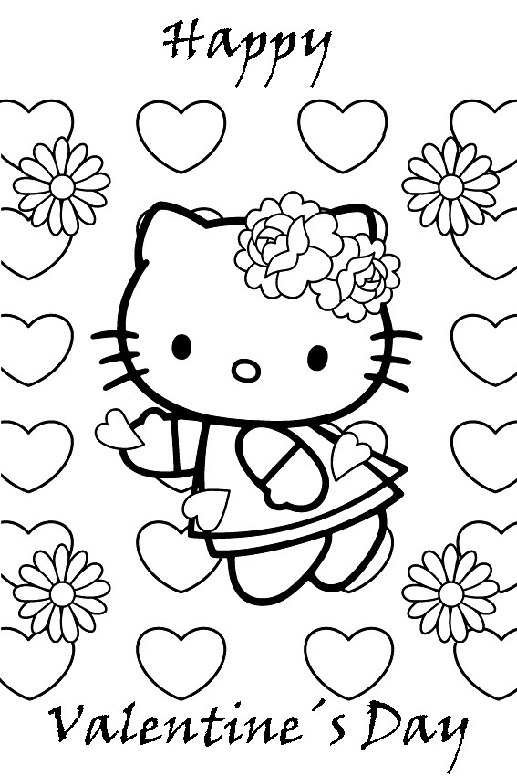 Valentines Coloring Pages Printable
 Hello Kitty Valentines Coloring Pages