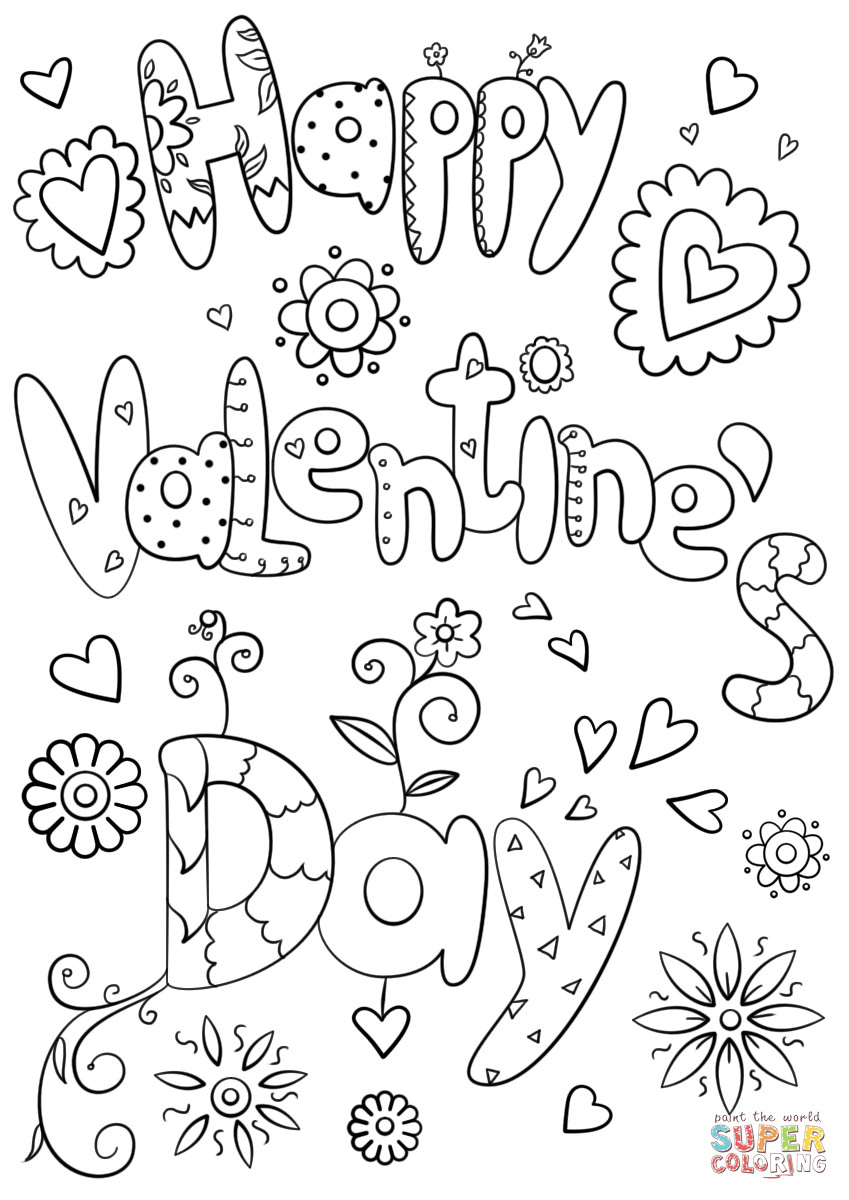Valentines Day Coloring Pages For Kids
 Happy Valentine s Day coloring page