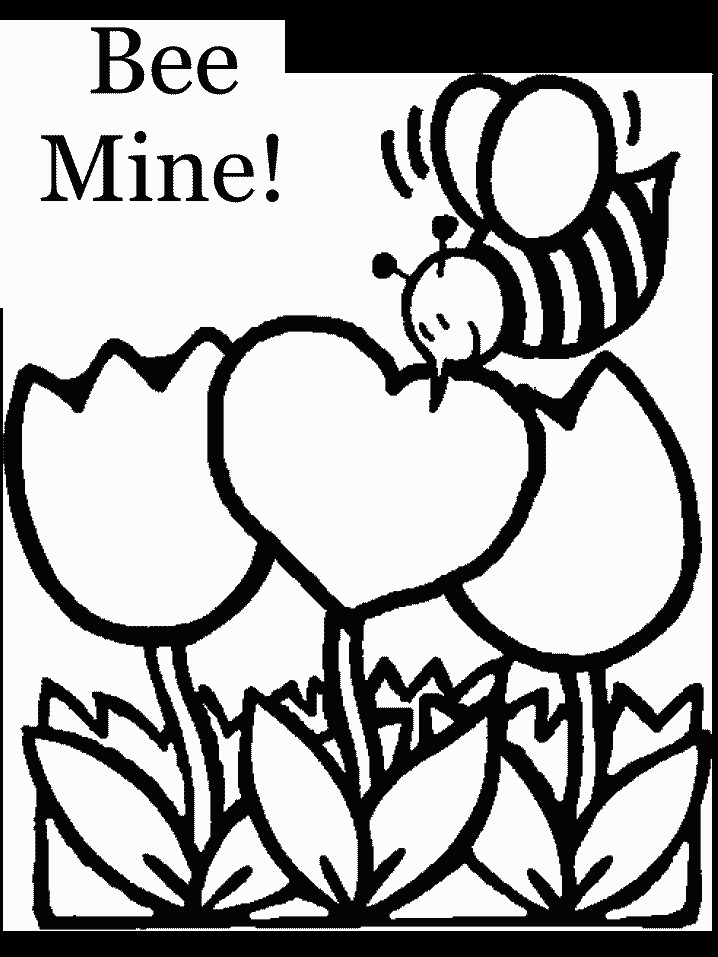 Valentines Day Coloring Pages Printable
 Valentine s Day Bee Coloring Pages Disney Coloring Pages
