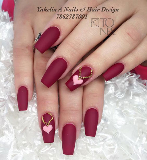 Valentines Day Nail Ideas
 Coffin Valentine s Day Nail Art Designs 2020 Vday Nails 5