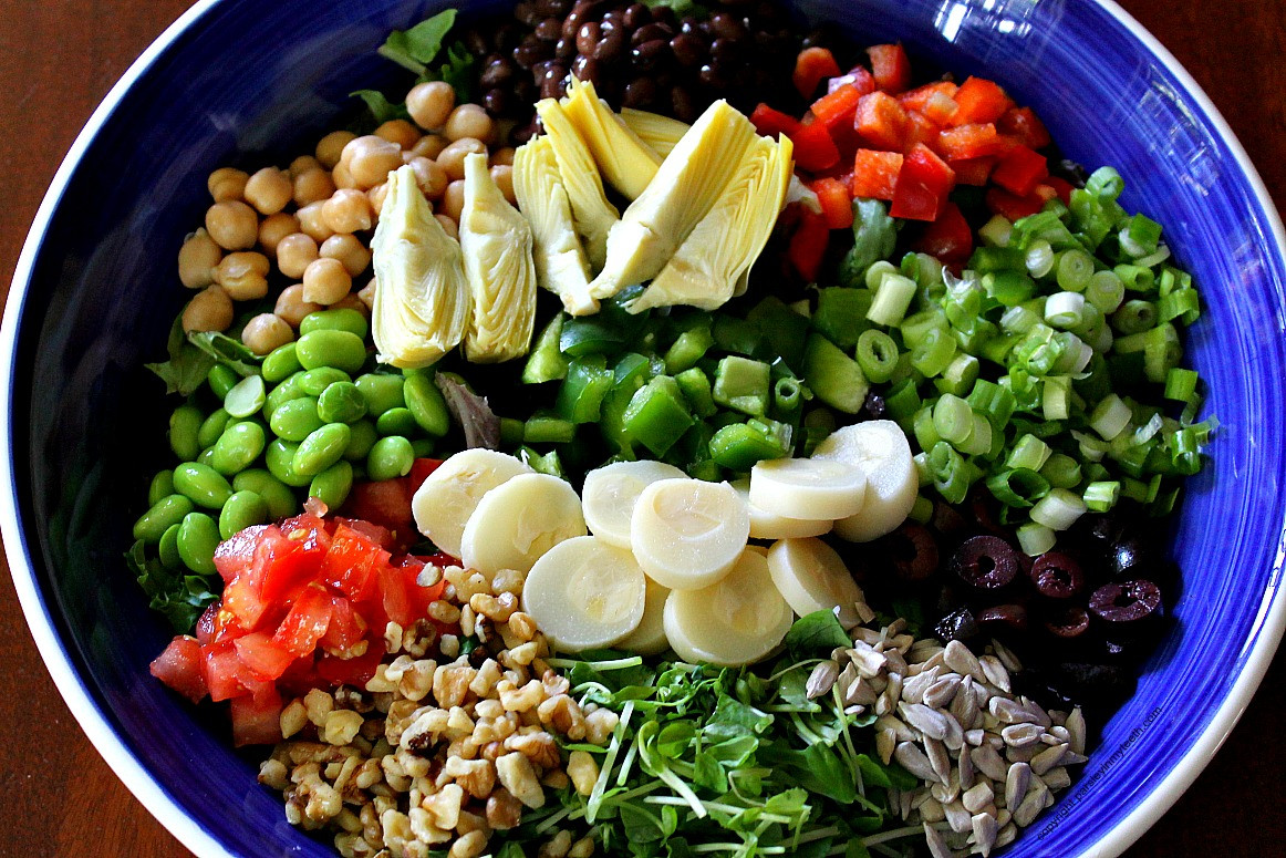 Vegan Garbanzo Bean Recipes
 Vegan Chopped Salad with Garbanzo Beans Pea Sprouts & Edamame