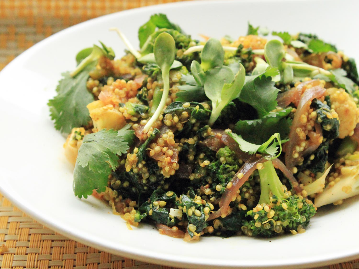 Vegan Kale Recipes
 Vegan Quinoa Broccoli and Kale Curry Recipe