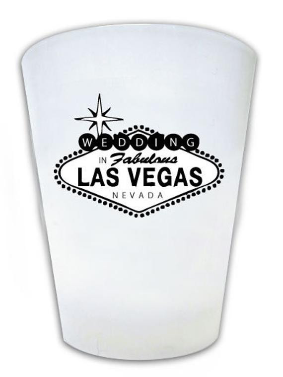 Vegas Wedding Favors
 50 Personalized Las Vegas Wedding Favor Plastic Shot by