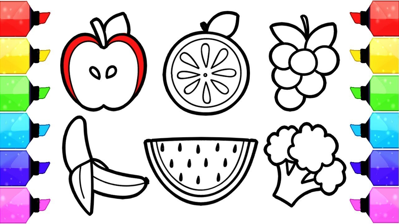 Vegetable Coloring Book Kids
 Fruits and Ve ables Coloring Pages