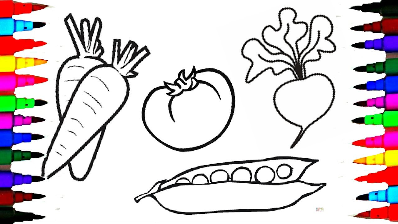 Vegetable Coloring Book Kids
 Draw and Coloring Pages Fruits and Ve ables for Kids to