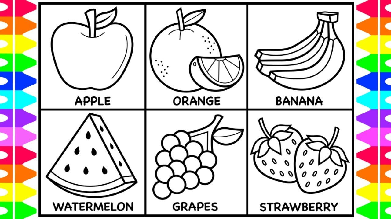 Vegetable Coloring Book Kids
 How to Draw Fruit for Kids 🍏🍊🍌🍉🍇🍓Fruit Drawings for Kids