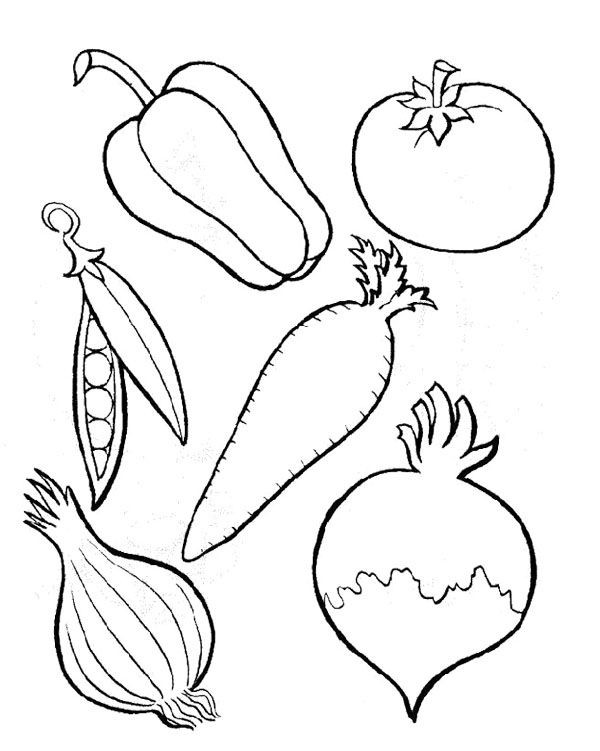 Vegetable Coloring Book Kids
 Fruits And Ve ables Coloring Pages For Kids Printable at