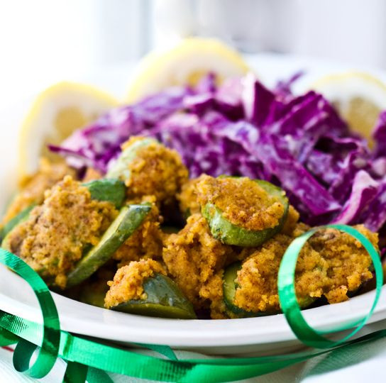 Vegetarian Mardi Gras Recipes
 Happy Mardi Gras with fried pickles and vegan purple slaw