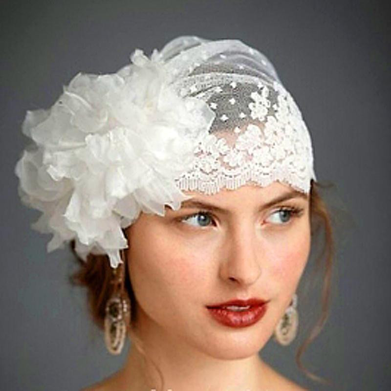 Veil Hats Weddings
 2017 Swiss Dot Tulle Veil Hat With Handmade Flower Lace