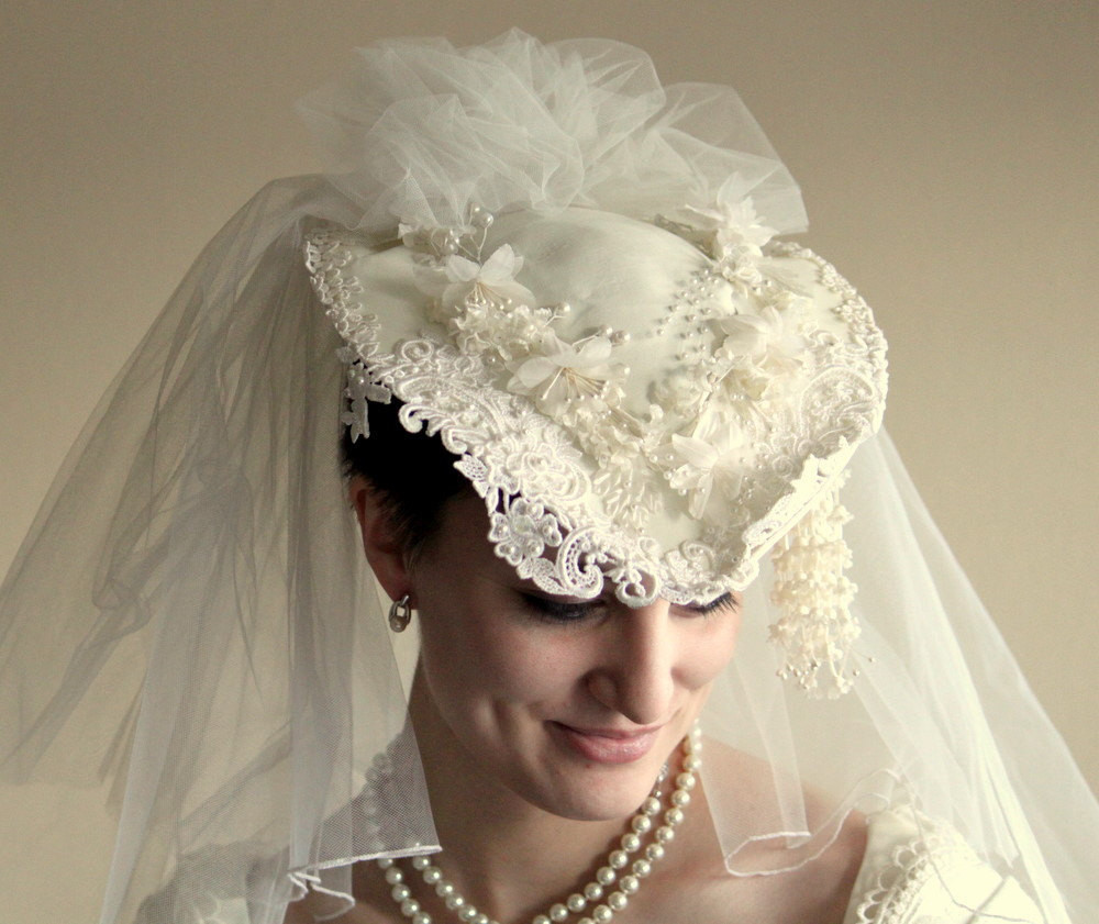 Veil Hats Weddings
 Gorgeous Vintage Wedding Hat by UptownVintage on Etsy