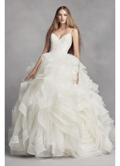 Vera Wang Wedding Dress Price
 White by Vera Wang Organza Rosette Wedding Dress