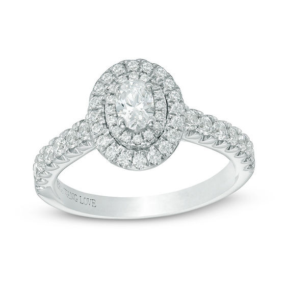 Vera Wang Wedding Ring
 Vera Wang Love Collection 3 4 CT T W Oval Diamond Double