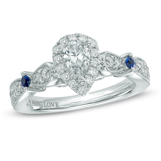 Vera Wang Wedding Ring
 Vera Wang Love Collection 5 8 CT T W Pear Shaped Diamond
