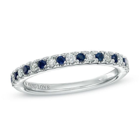 Vera Wang Wedding Rings
 Vera Wang Love Collection 1 8 CT T W Diamond and Blue