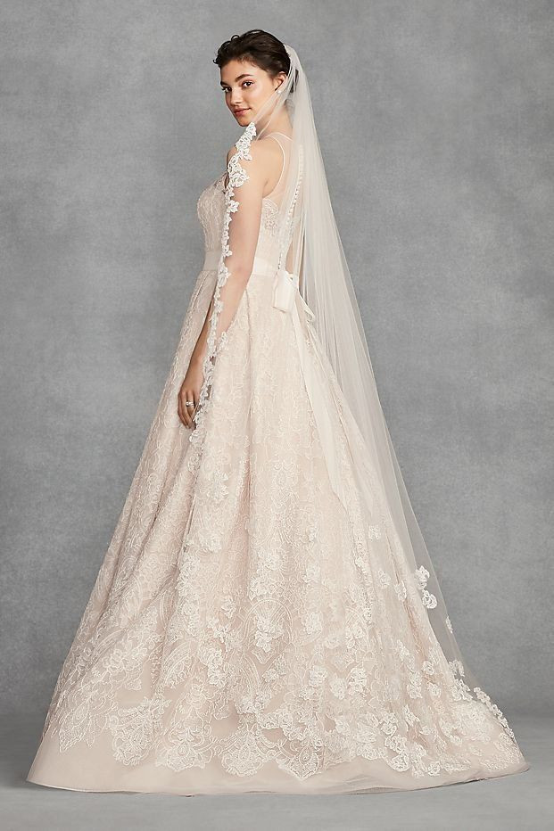 Vera Wang Wedding Veil
 Floral Lace Applique Chapel Veil by WHITE by Vera Wang