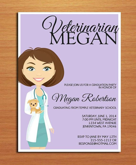 Veterinarian Graduation Party Ideas
 Veterinarian Graduation Invitation Animal Science Invite