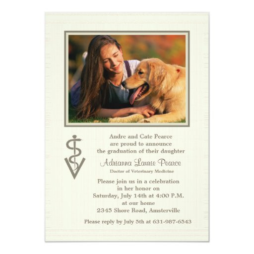 Veterinarian Graduation Party Ideas
 Veterinarian Symbol Graduation Invitation