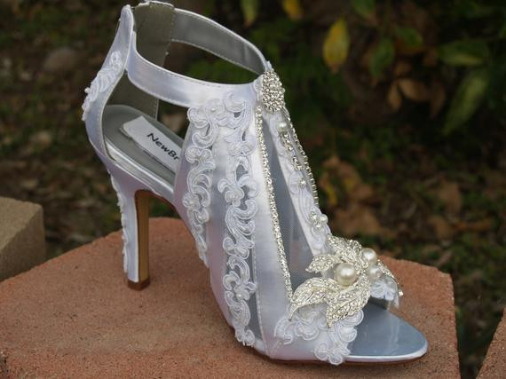 Victorian Wedding Shoes
 Victorian Wedding Shoes Modern Boots high heels lace appliqué
