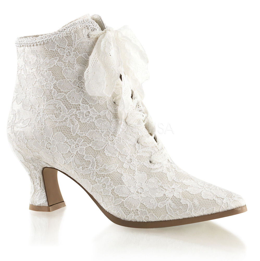 Victorian Wedding Shoes
 Ivory f White Lace Bridal Vintage Victorian Wedding