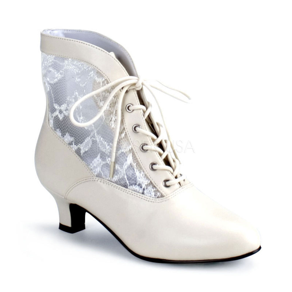 Victorian Wedding Shoes
 Ivory Cream Lace Victorian Drag Queen Costume Bridal Boots