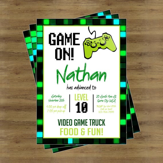 Video Game Truck Birthday Party
 Game Truck Party Video Game Truck Party Invitation Video