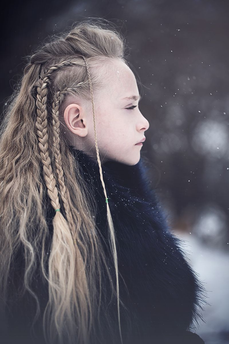 Viking Hairstyles Female
 Vikings inspired braided long hair winter portrait Buffalo