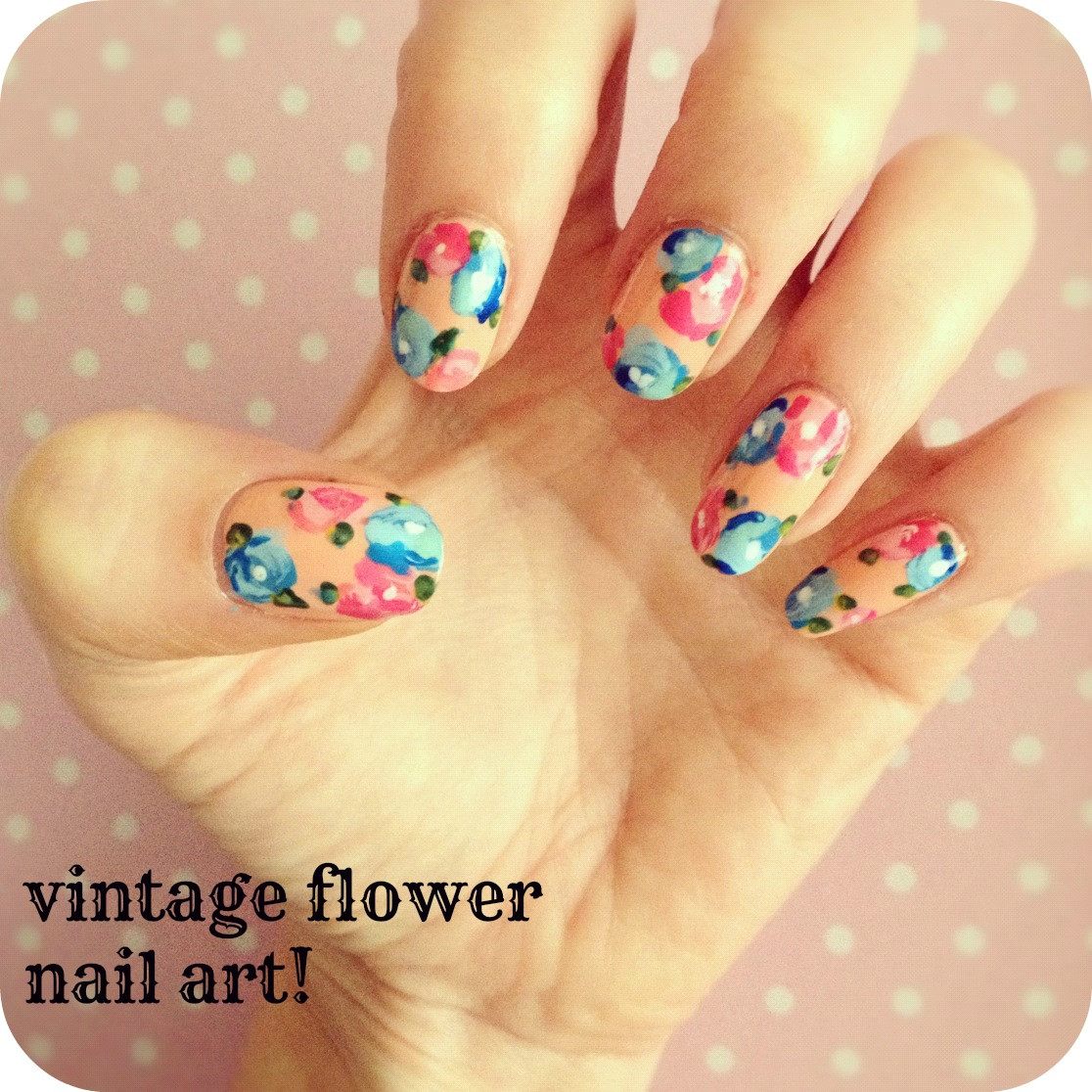 Vintage Nail Designs
 vintage flower nail art
