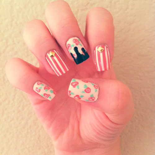 Vintage Nail Designs
 Vintage Floral Nail Art Design Ideas