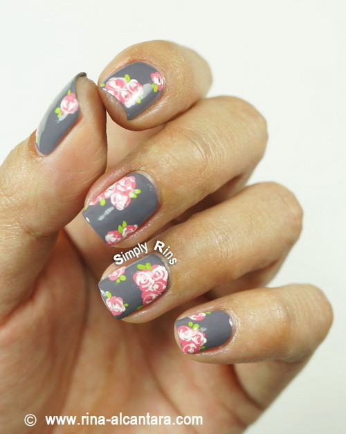 Vintage Nail Designs
 Nail Art Vintage Pink Roses