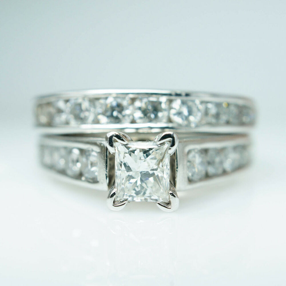 Vintage Wedding Bands
 SALE Vintage Platinum Diamond Engagement Ring & Wedding