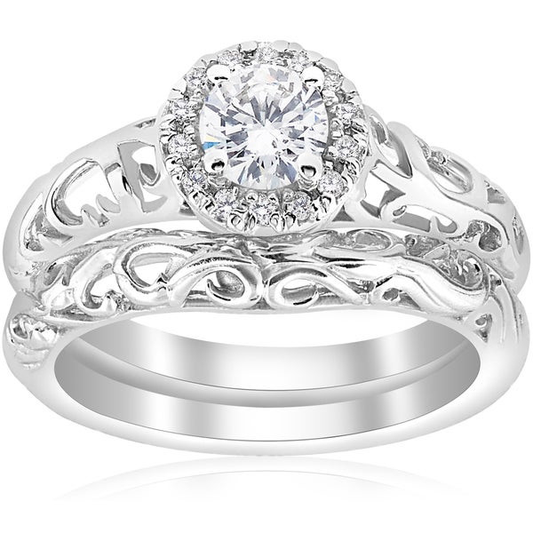 Vintage Wedding Rings For Sale
 Shop 14k White Gold 5 8ct TDW Diamond Halo Engagement Ring