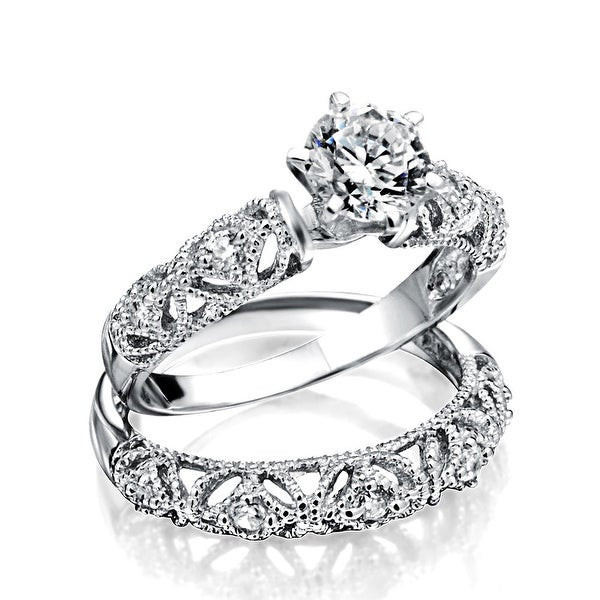 Vintage Wedding Rings For Sale
 Shop Vintage Style 1CT Round Solitaire Milgrain AAA CZ