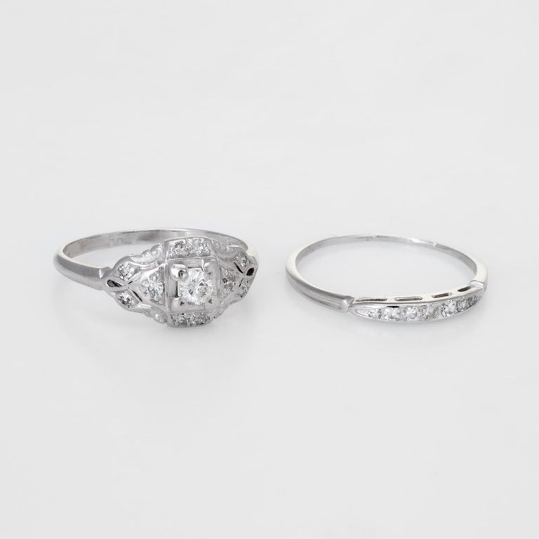 Vintage Wedding Rings For Sale
 Antique Deco Diamond Wedding Ring Set Platinum Traub