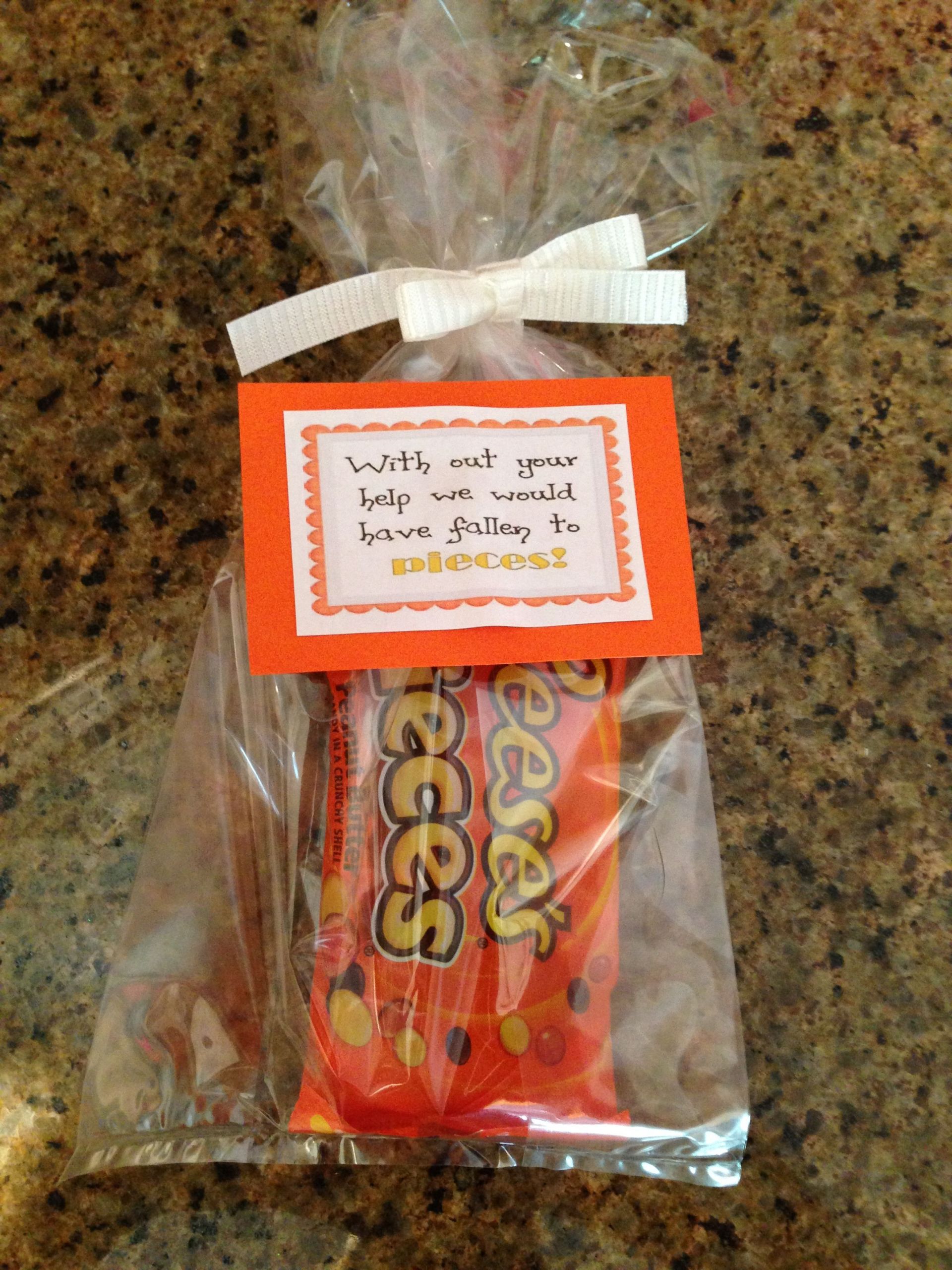 Volunteer Thank You Gift Ideas
 Thank You t for volunteers Reeses Pieces