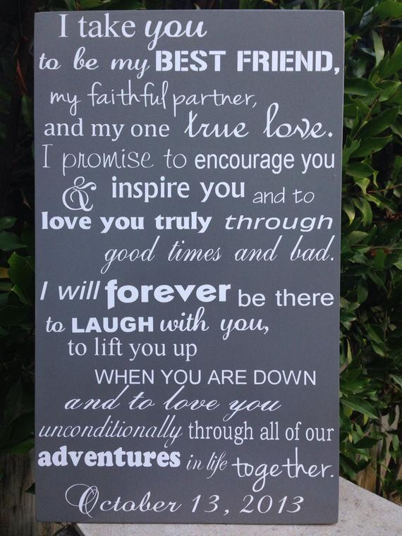Vows For Wedding
 Modern 6th Anniversary Gift Wedding Vows Wood Sign 12 x