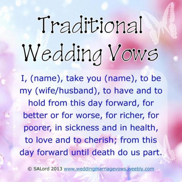 Vows For Wedding
 20 Traditional Wedding Vows Example Ideas You ll Love