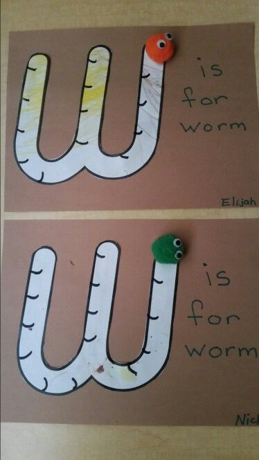 W Crafts For Preschoolers
 W is for worm Preschool alphabet learning craft From the