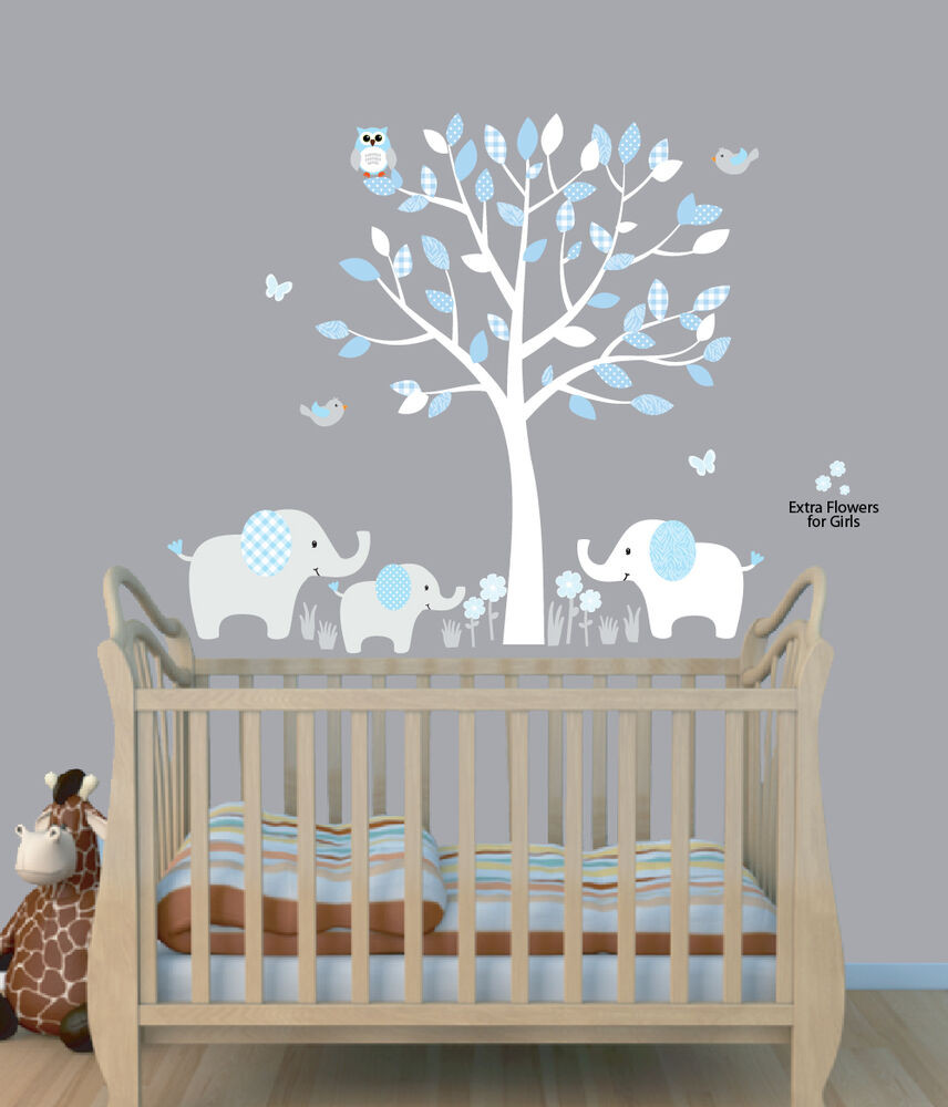 Wall Decoration For Baby Room
 Elephant Tree Nursery Sticker Decal Boys Room Wall Decor