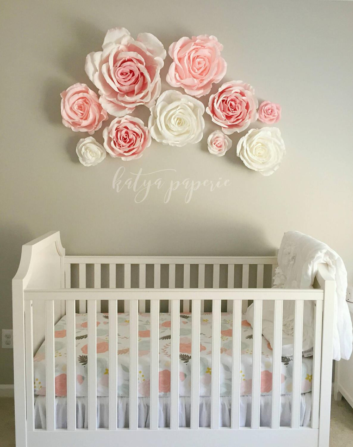 Wall Decoration For Baby Room
 Nursery wall paper flowers Paper flower wall display Shop