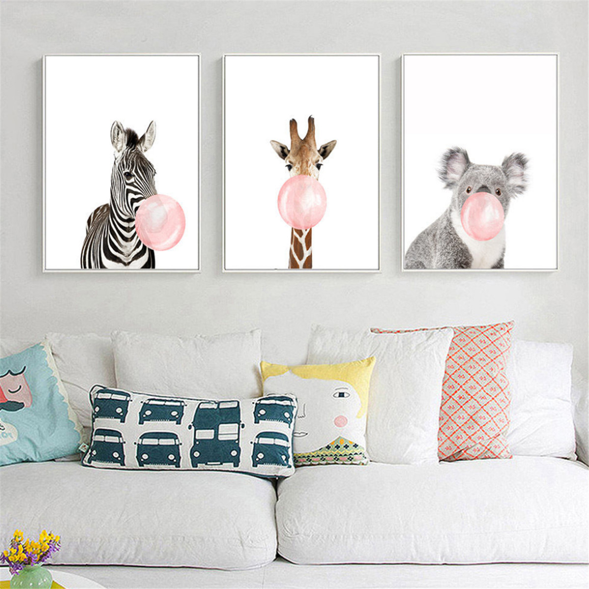 Wall Decoration For Baby Room
 Animal Koala Giraffe Zebra Canvas Poster Nursery Wall Art