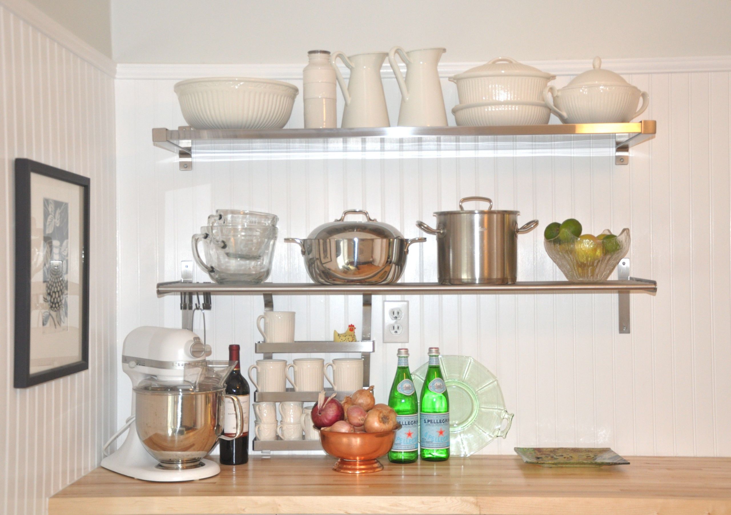 Wall Shelves For Kitchen
 White Wall Shelves for Effective Storage in Small Kitchen