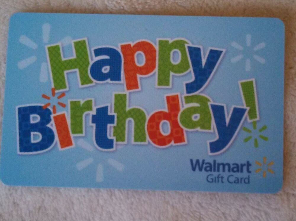 Walmart Birthday Cards
 NEW Unused Walmart Happy Birthday Gift Card COLLECTIBLE NO