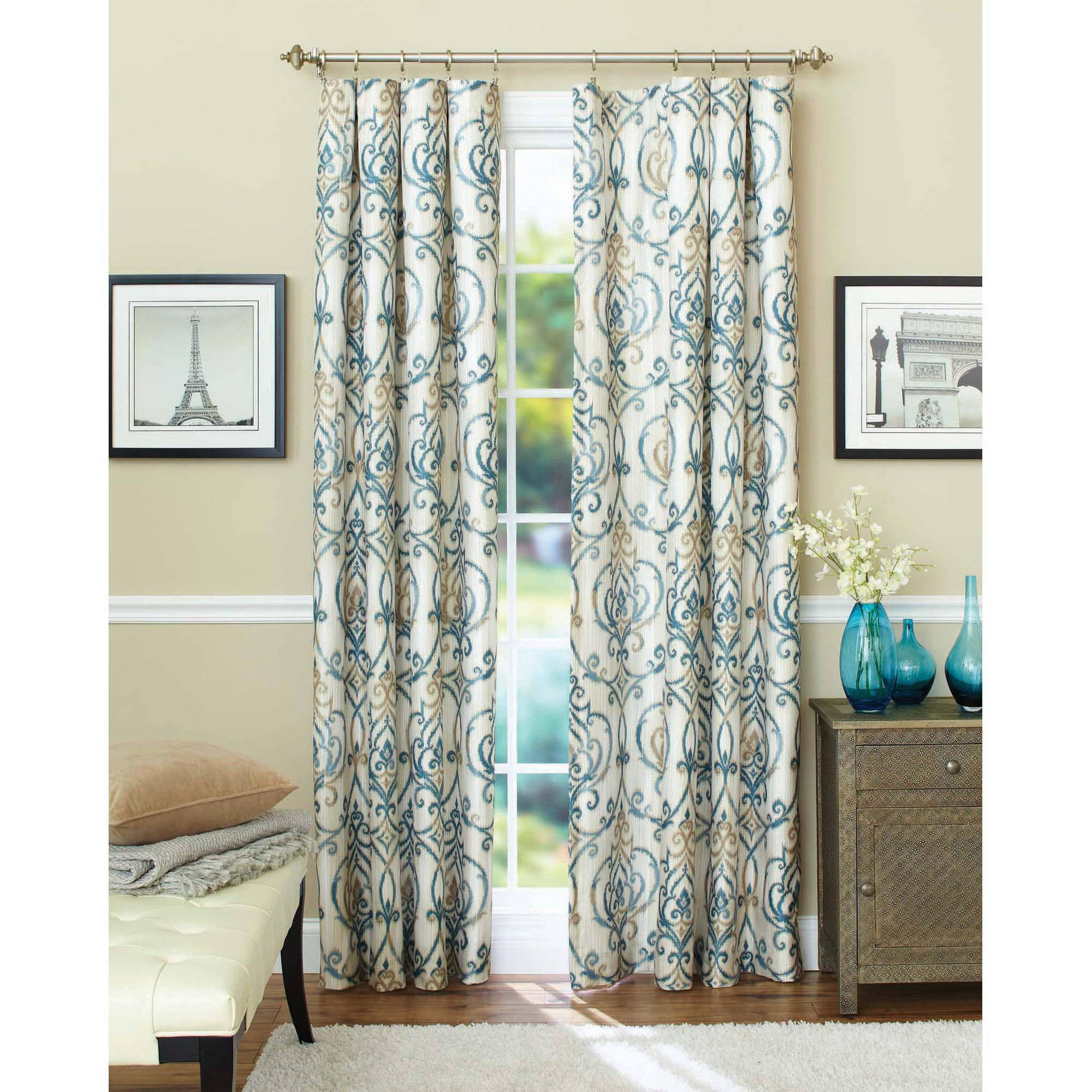 Walmart Curtains For Living Room
 Better Homes & Gardens Ikat Scroll Curtain Panel Walmart
